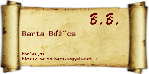 Barta Bács névjegykártya